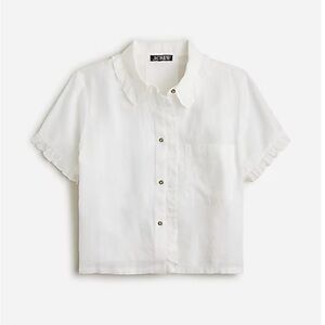 J. Crew White Linen Ruffle Shirt 3X NWT
